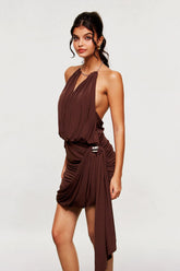 Blas Ruch Saçaklı Mini Elbise